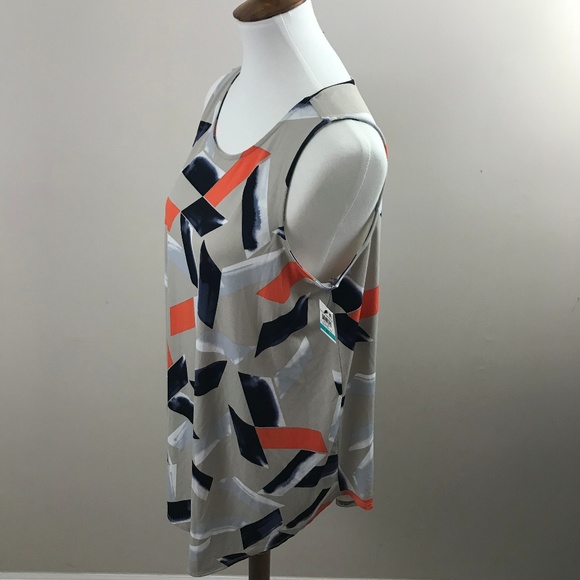 NEW Alfani Sleeveless Gray Geometric Print Blouse - Picture 7 of 8